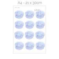 Dot wall stickers - Pastel blue watercolour dots