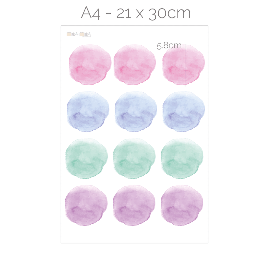 Wandtattoo Punkte - Aquarell-Punkte 