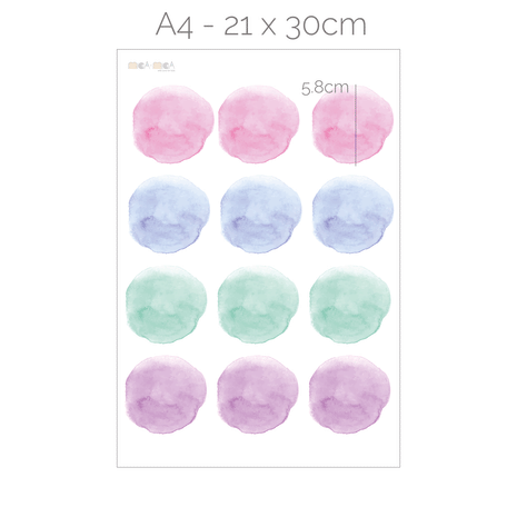 Wandtattoo Punkte - Aquarell-Punkte 