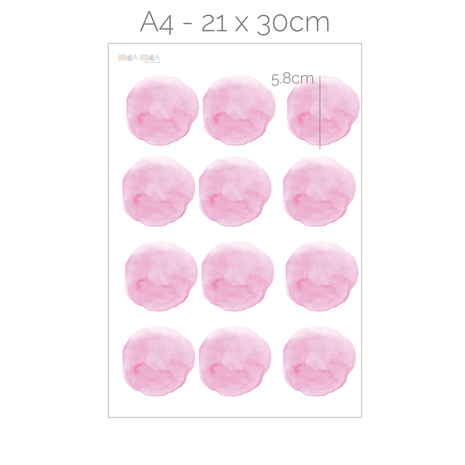 Wandtattoo Punkte - Aquarell-Punkte (Rosa)
