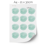 Wandtattoo Punkte - Aquarell-Punkte (Minze)