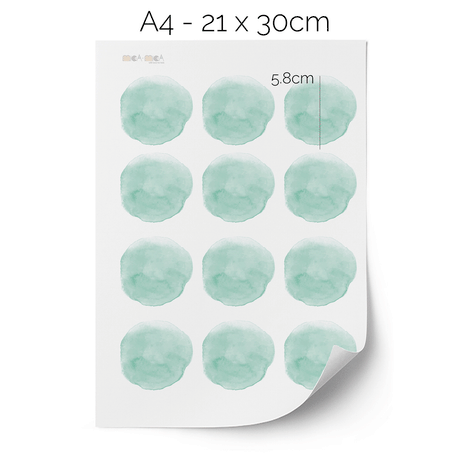 Wandtattoo Punkte - Aquarell-Punkte (Minze)
