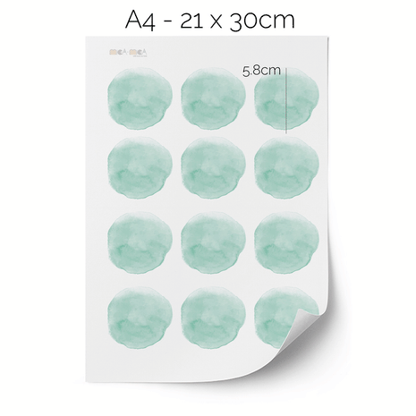 Wandtattoo Punkte - Aquarell-Punkte (Minze)