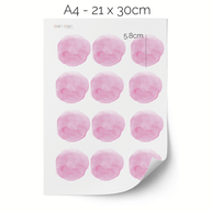 Wandtattoo Punkte - Aquarell-Punkte (Rosa)