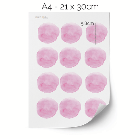 Dots wall stickers - Pastel pink watercolour dots