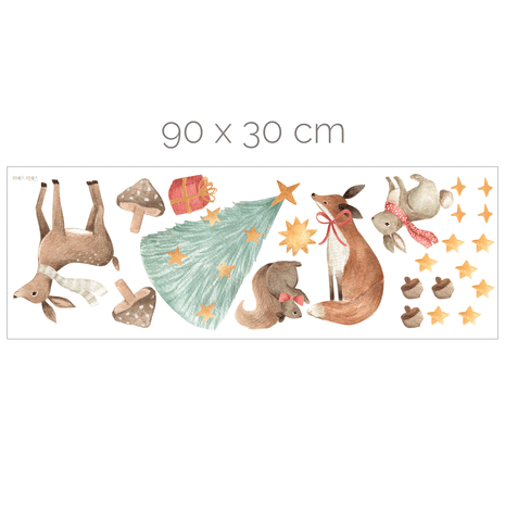 Weihnachtsfreude - Winterwaldtiere Wandtattoo