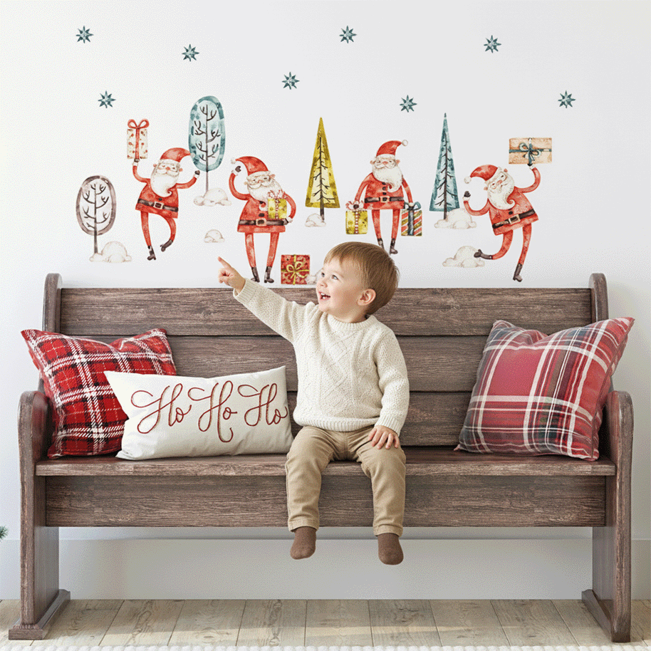 Christmas joy - 'Santa Claus is coming to town' wall stickers