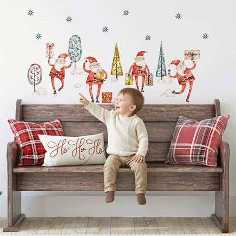 Weihnachtsfreude - Der Weihnachtsmann kommt in die Stadt - Wandtattoo