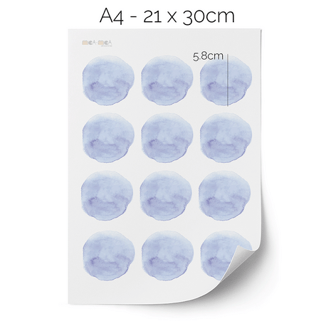 Wandtattoo Punkte - Aquarell-Punkte (Blau)