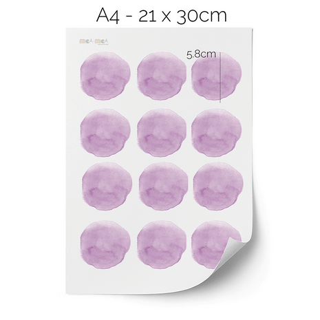 Wandtattoo Punkte - Aquarell-Punkte (Lila)