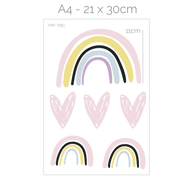 Wandtattoo Regenbögen mit Herzen