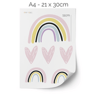 Wandtattoo Regenbögen mit Herzen