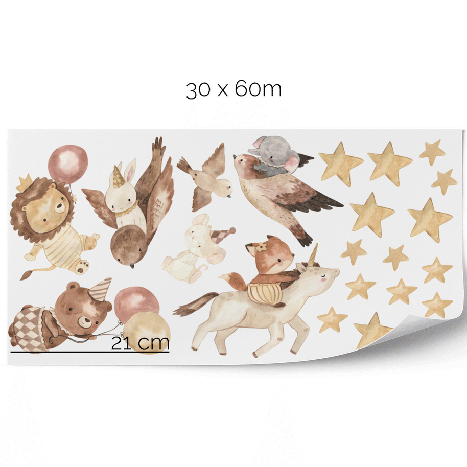 Animal wall stickers - Magical animals with stars