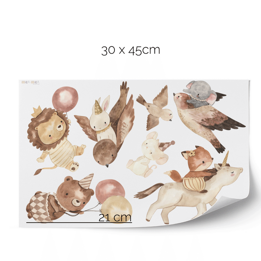 Animal wall stickers - Magical animals with stars