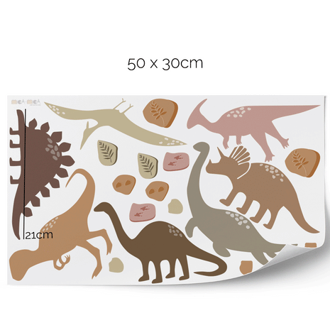 Dinosaur wall stickers - Earthy colours