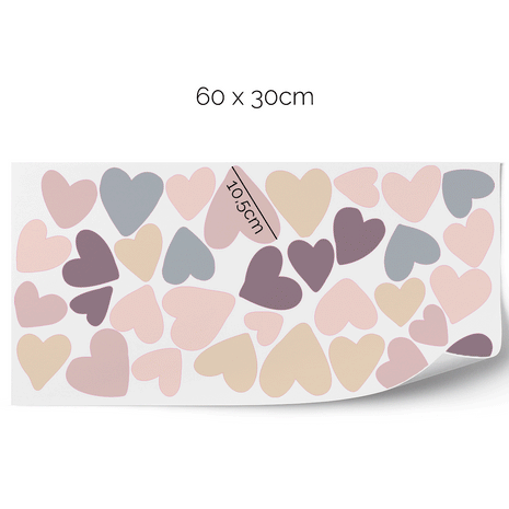Romantic hearts wall stickers