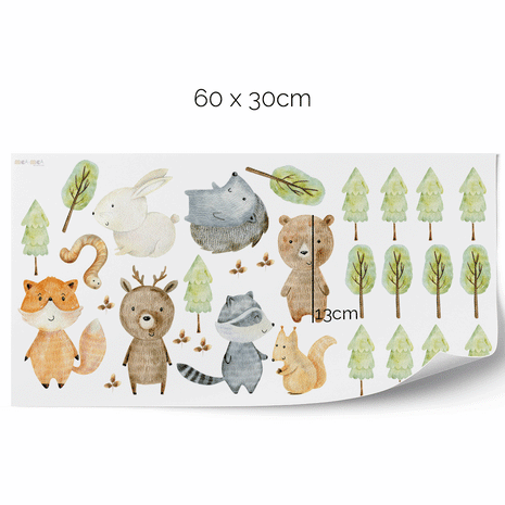 Woodland wall stickers - Little forest animals