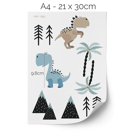 Dinosaur wall stickers - Dino mountain range