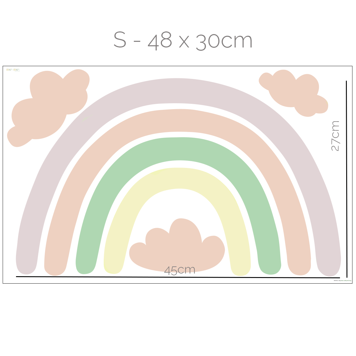 Wandtattoo Regenbogen (Pastell)