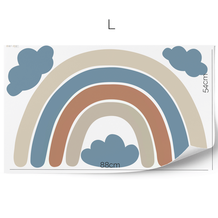 Wandtattoo Regenbogen (Sanftes Blau)