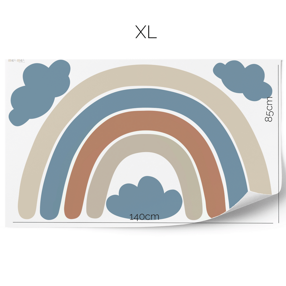 Wandtattoo Regenbogen (Sanftes Blau)