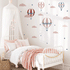 Hot air balloons wall stickers - Up, up and away (pink)