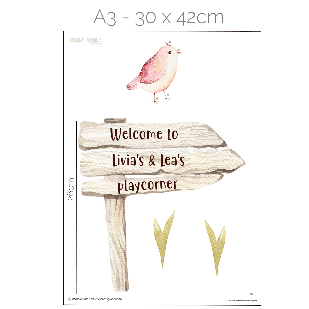 Woodland wall stickers - Personalised forest signpost