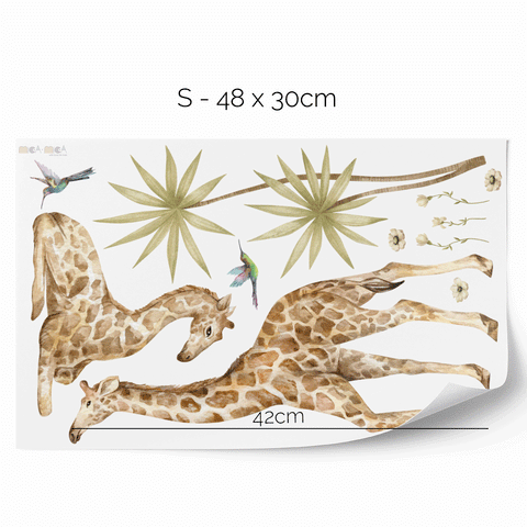 Wandtattoo Dschungel - Tropische Safari - Giraffen