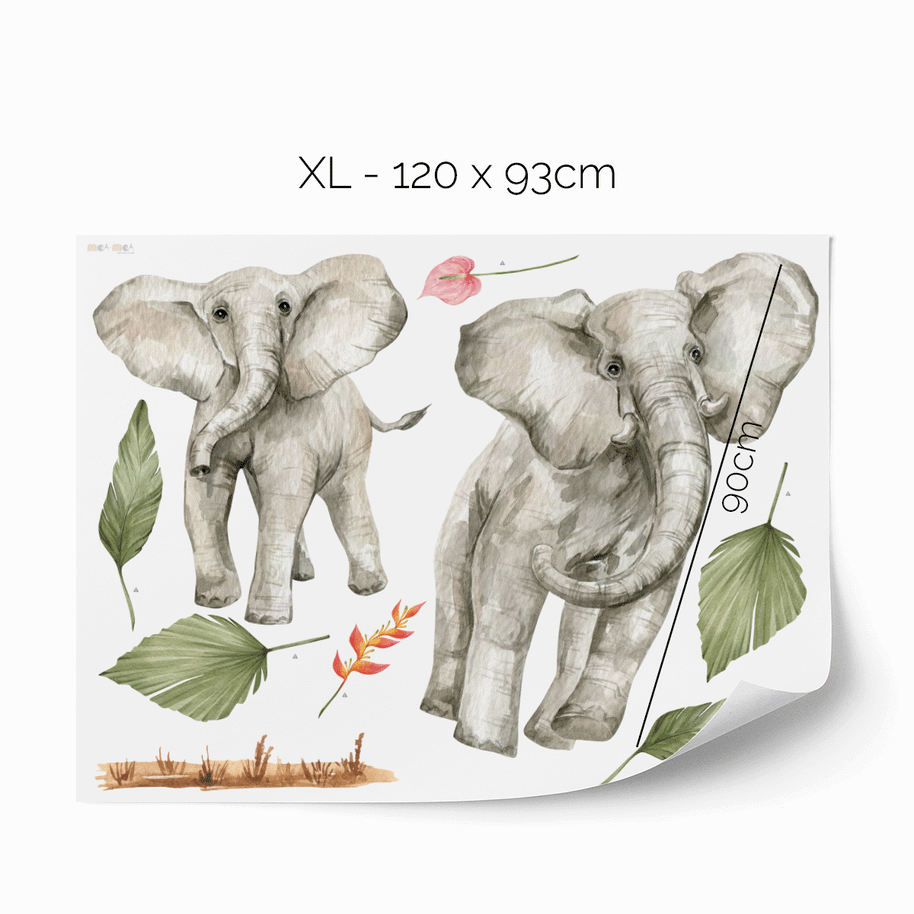 Wandtattoo Dschungel - Tropische Safari - Elefanten