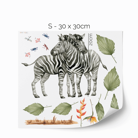 Wandtattoo Dschungel - Tropische Safari - Zebras