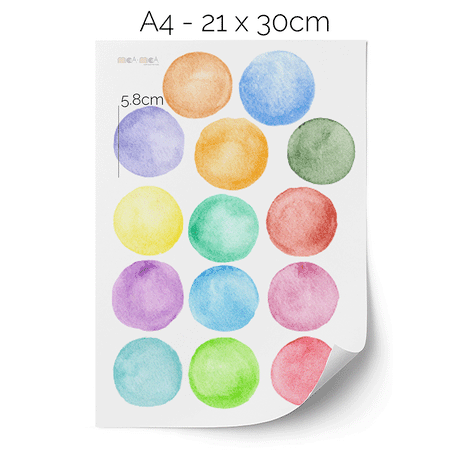 Dot wall stickers - Colourful watercolour dots
