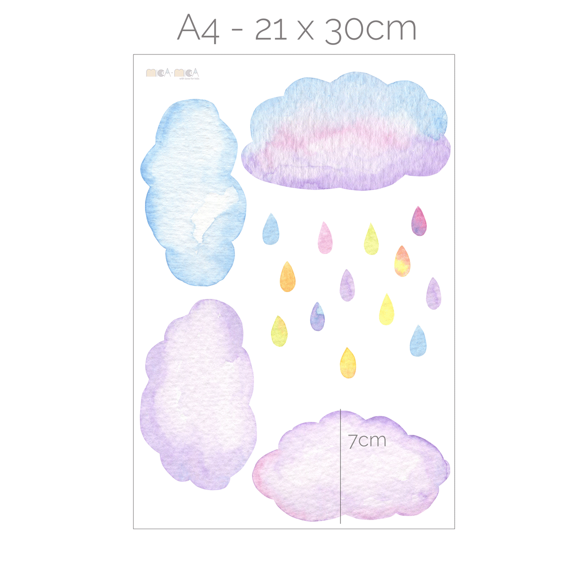 Clouds wall stickers - Watercolour clouds