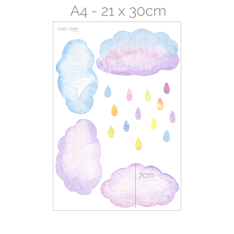 Clouds wall stickers - Watercolour clouds