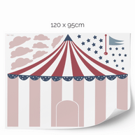Circus wall stickers - Up, up and away (pink)