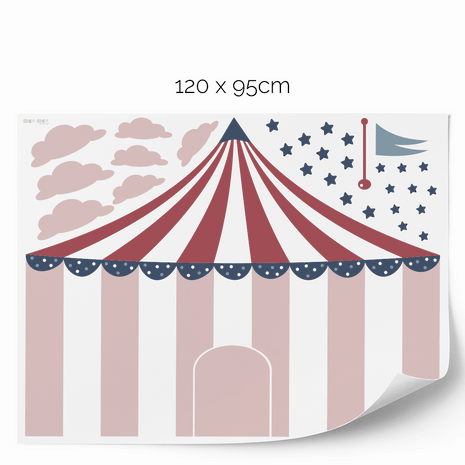 Circus wall stickers - Up, up and away (pink)