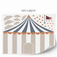 Circus wall stickers - Up, up and away (mustard)