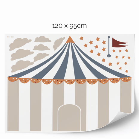 Circus wall stickers - Up, up and away (mustard)
