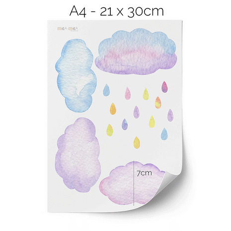 Wandtattoo Wolken - Aquarell-Wolken