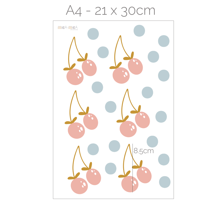 Summer cherries wall stickers