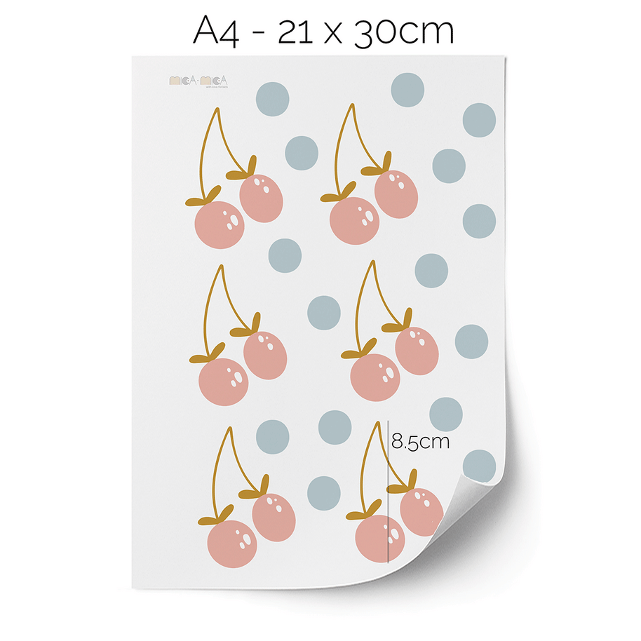 Summer cherries wall stickers