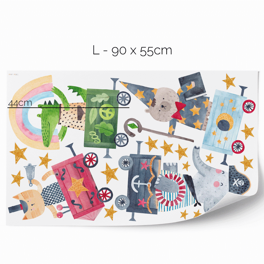 Animal wall stickers - Magical animal train