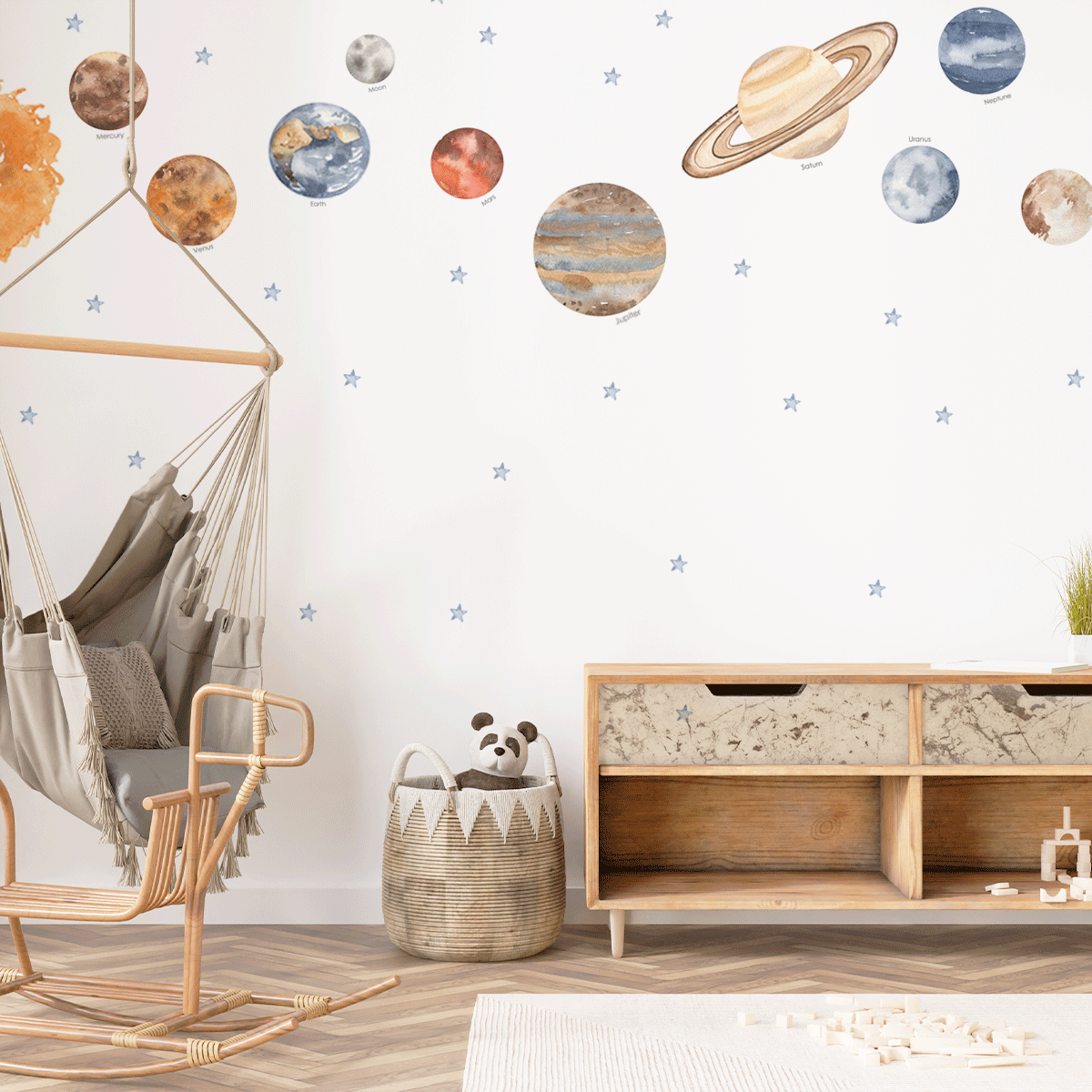 Space wall sticker - Space adventure - Solar system with planets