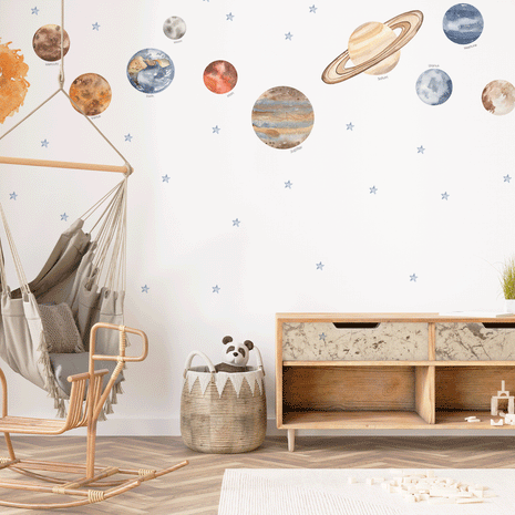 Wandtattoo Weltraum - Sonnensystem mit Planeten