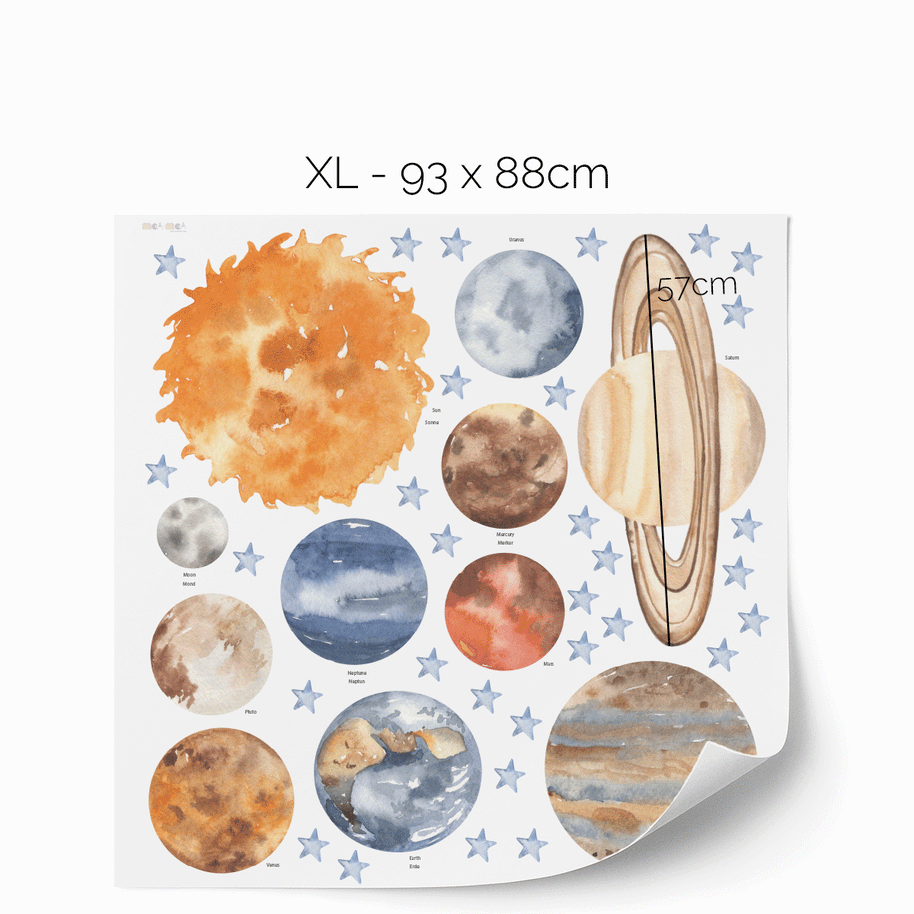 Space wall sticker - Space adventure - Solar system with planets