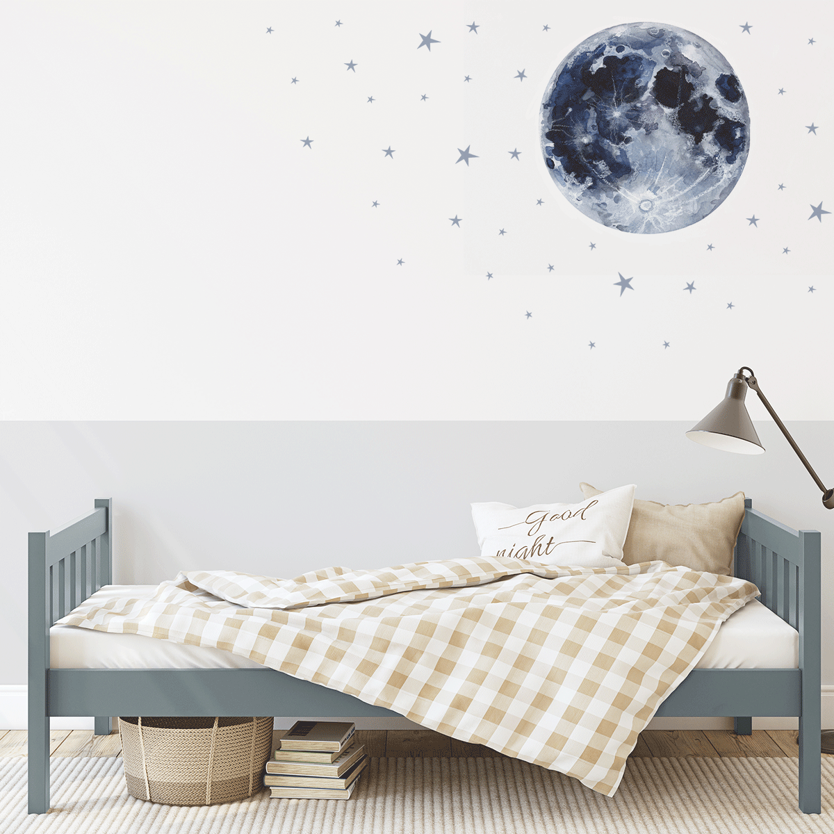 Space wall sticker - Moon with stars