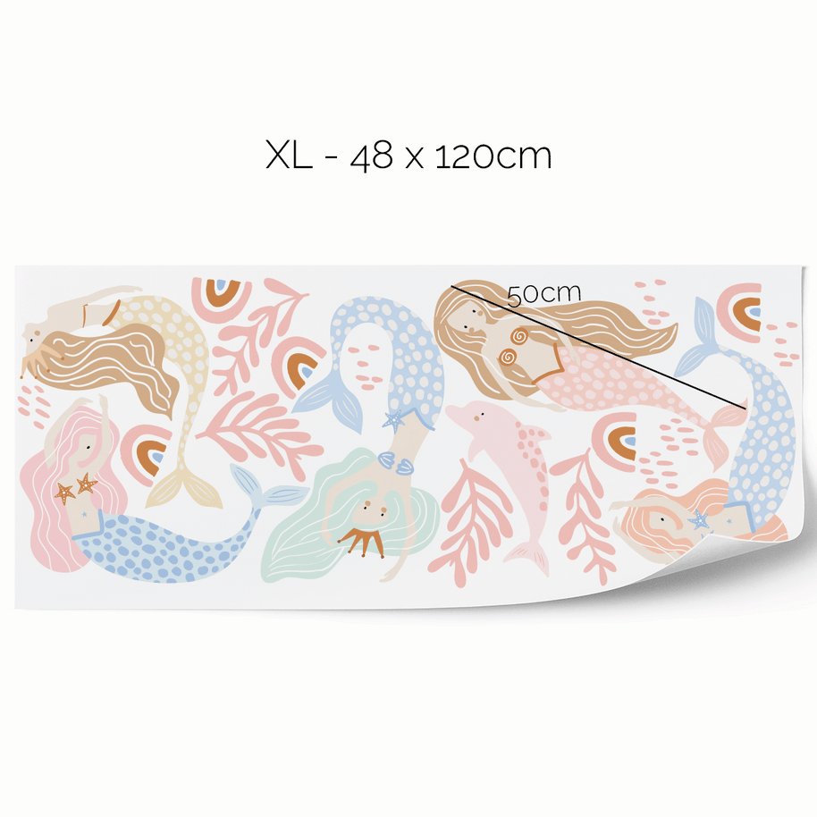 Meerjungfrauen Wandtattoos (Pastell)
