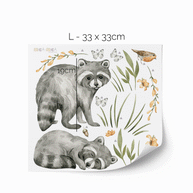 Woodland wall stickers - Magical forest - raccoons