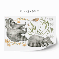 Woodland wall stickers - Magical forest - raccoons