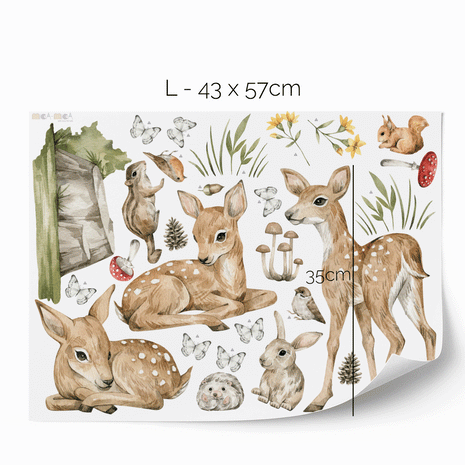 Wandtattoo Waldtiere - Magischer Wald - Rehe