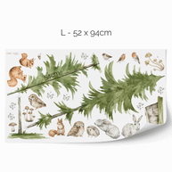 Wandtattoo Waldtiere - Magischer Wald - Bäume und Waldtiere